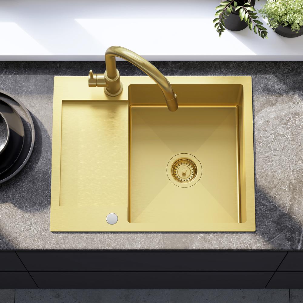 Стальная мойка для кухни Paul BRUSH GOLD