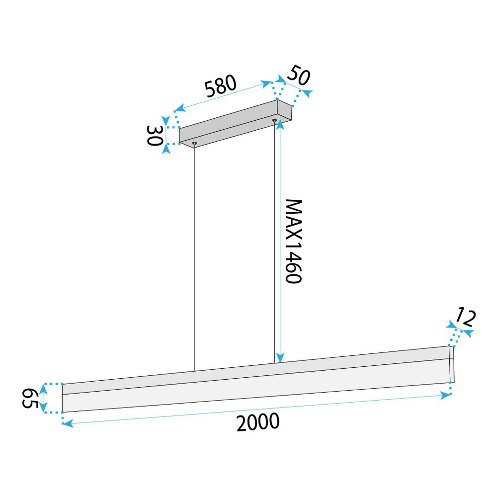 Lampa wisząca LED APP1697-CP 200 cm Złota Szczotkowana