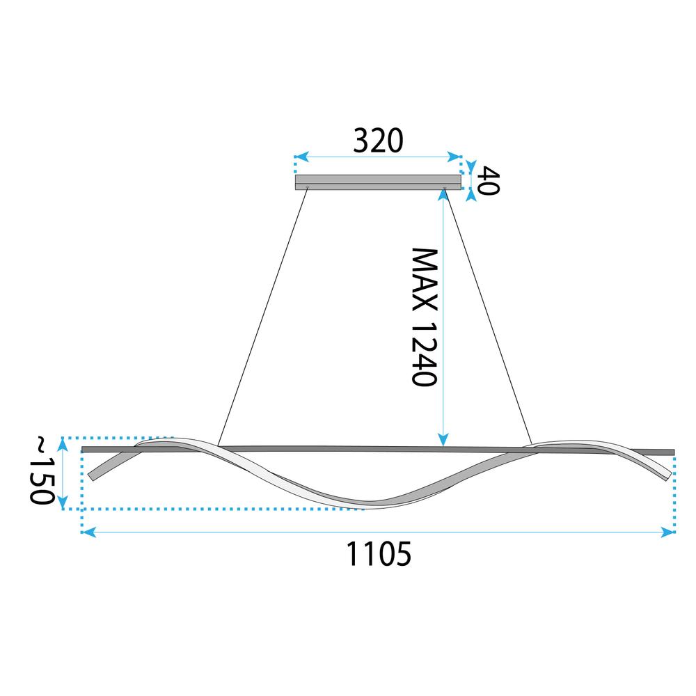 Lampa wisząca LHJ019-CP 120 cm BLACK