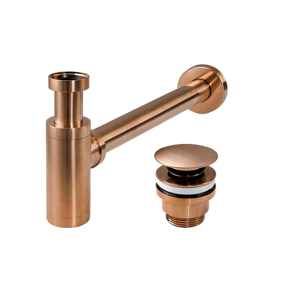 Rea pesualtaan sifoni REA COPPER MAT click-clack -tulpalla