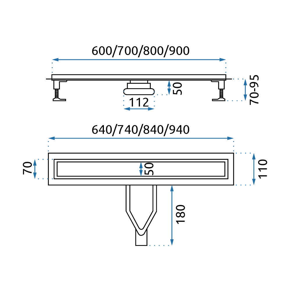 REA Neox Superflow Linear Drain, ŠLIUOTAS PLIENAS 80