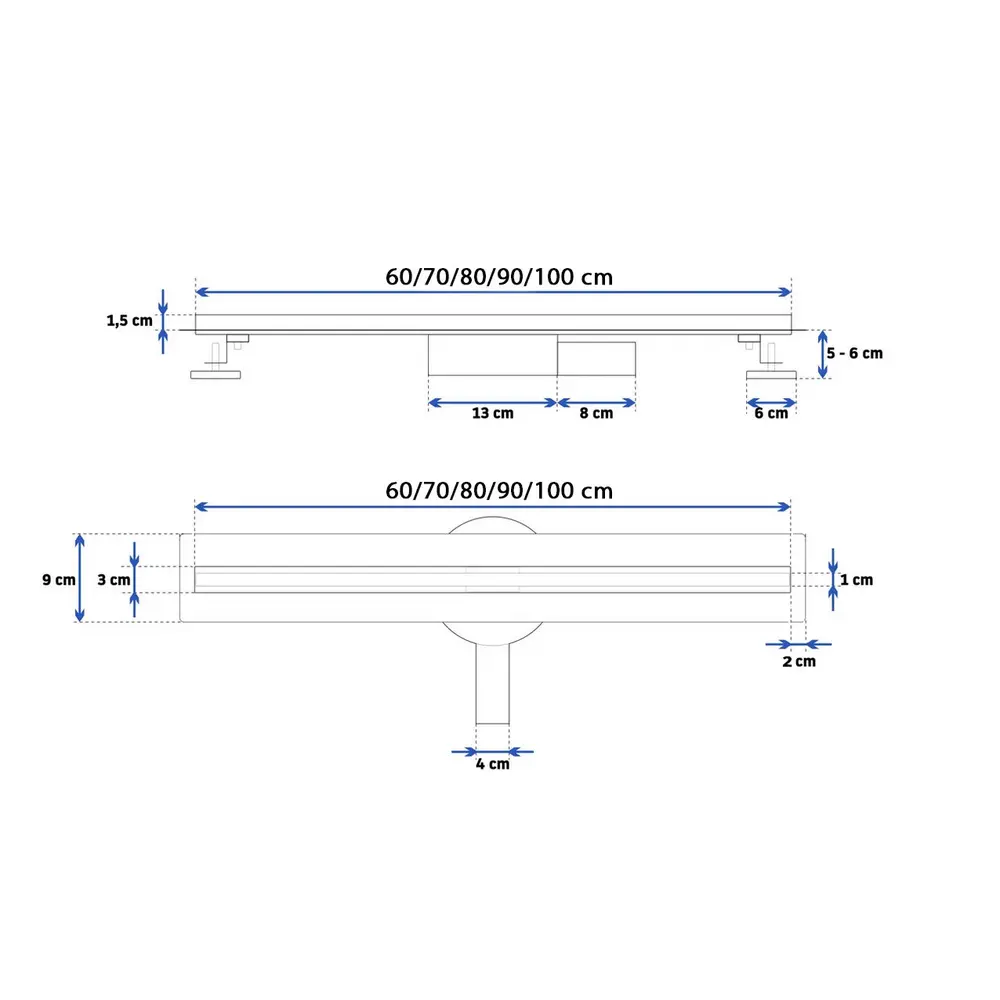 Linear drainage Rea Neo Slim Pro Nickel Brush INOX 60