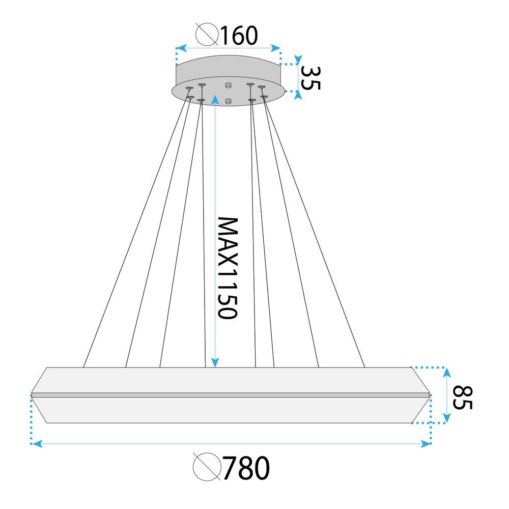 LED Lampe APP1769-CP 80cm Gold