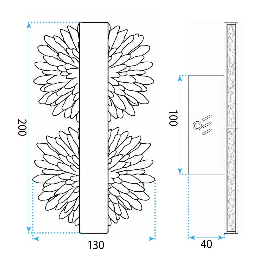 KINKIET ŚCIENNY LED G147-2W GOLD ZŁOTY SZCZOTKOWANY