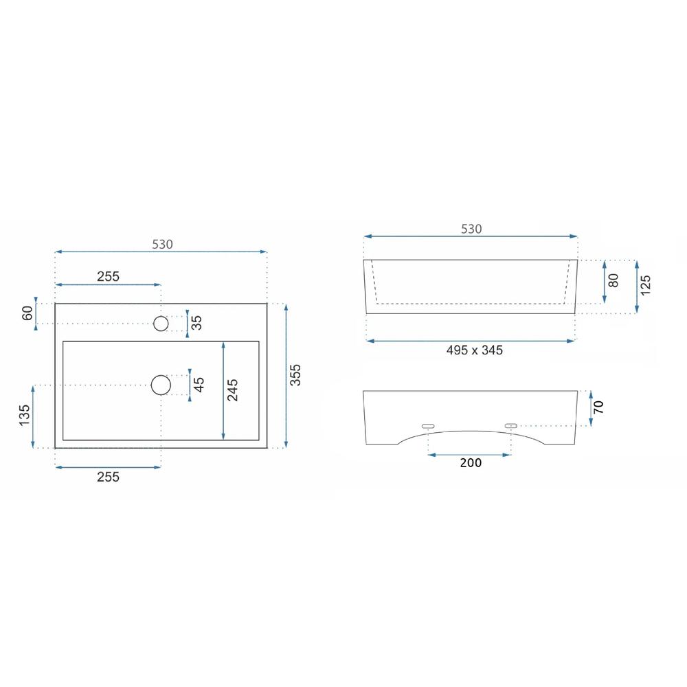 Умывальник на столешницу/стенный Rea Valeria N