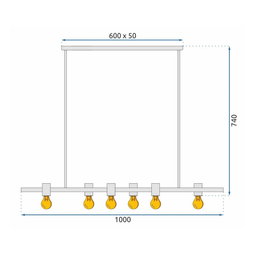 Hängelampe Metall black APP480-6CP
