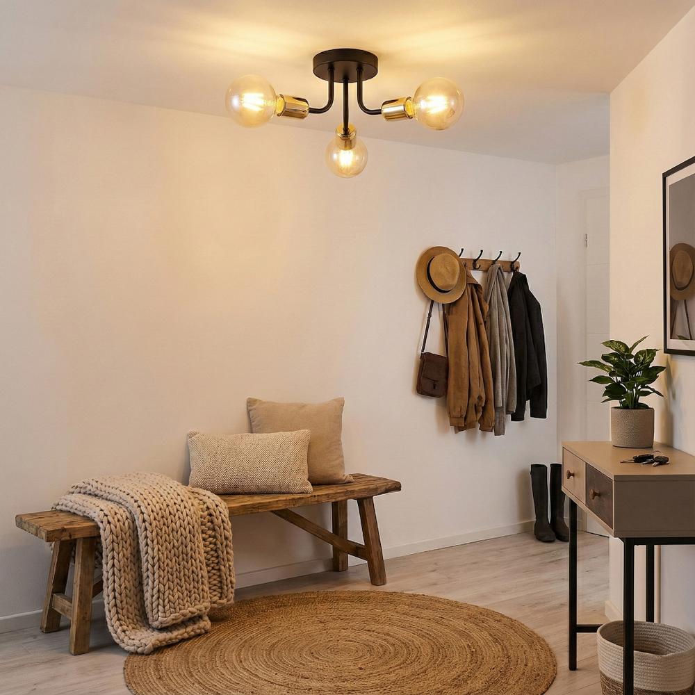 Lampa Wisząca APP1117-3C Czarno Złota