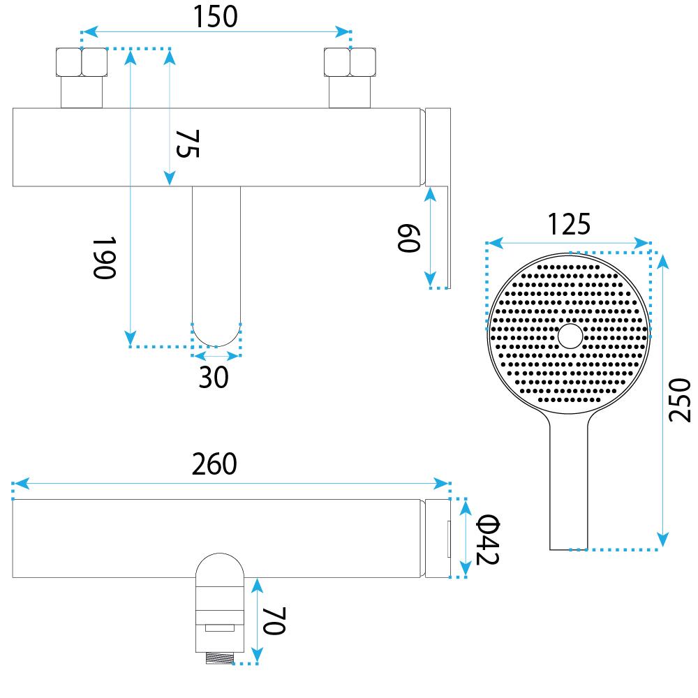 Bath mixer Rea Arcos Titan