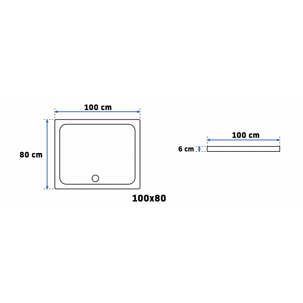 Cabina doccia Rea Punto 80x100 Gold