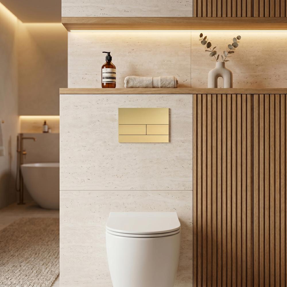Stelaż zestaw podtynkowy Slim 024N do mis WC z przyciskiem T Złoty Szczotkowany