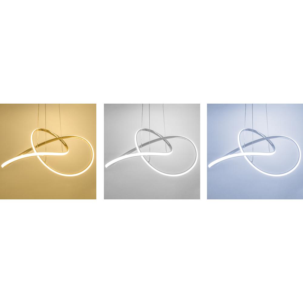 Deckenlampe Rind modern LED+Fernbedienung APP393-CP chrome