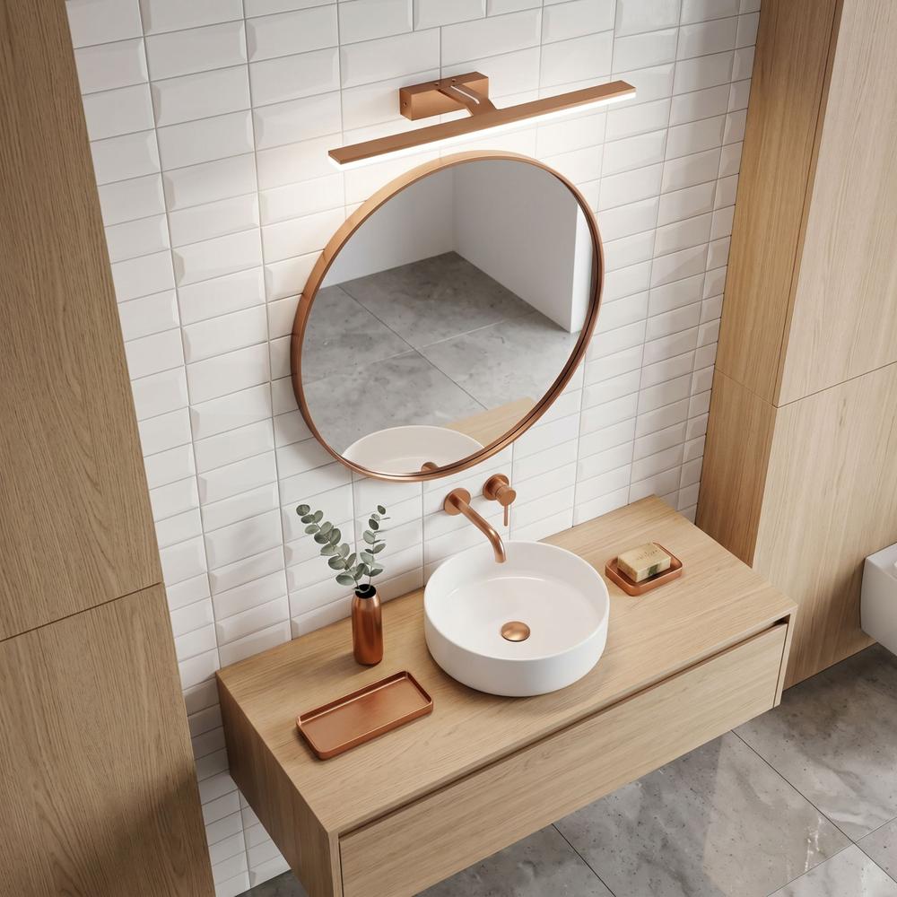 Настінний LED світильник для ванної SWE013-1W 43cm BRUSH COPPER