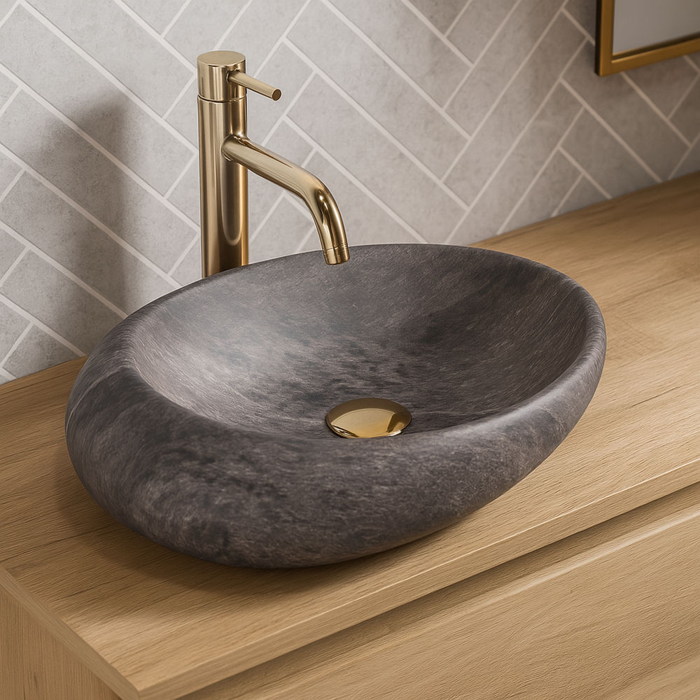 Lavoar pentru blat Rea Roxy A Stone D.Grey Gri