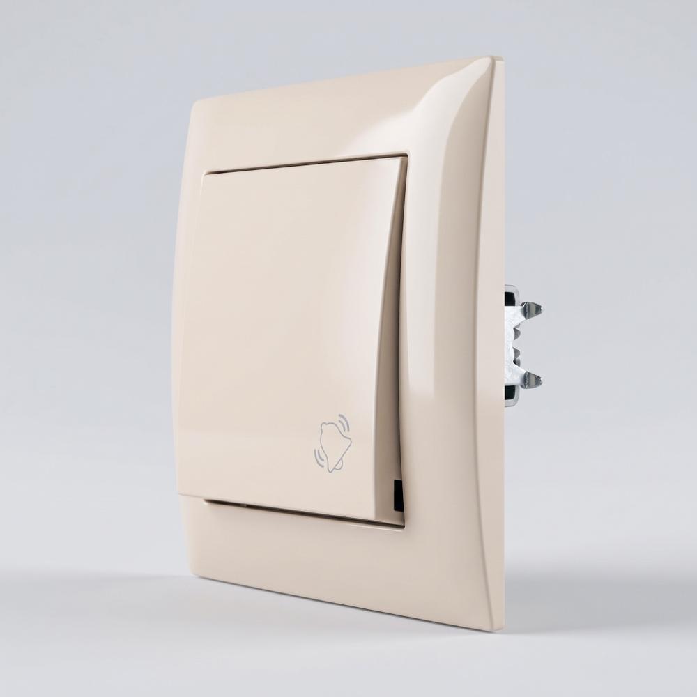 Przycisk dzwonkowy z ramką OSTE JNH008-W Beżowy