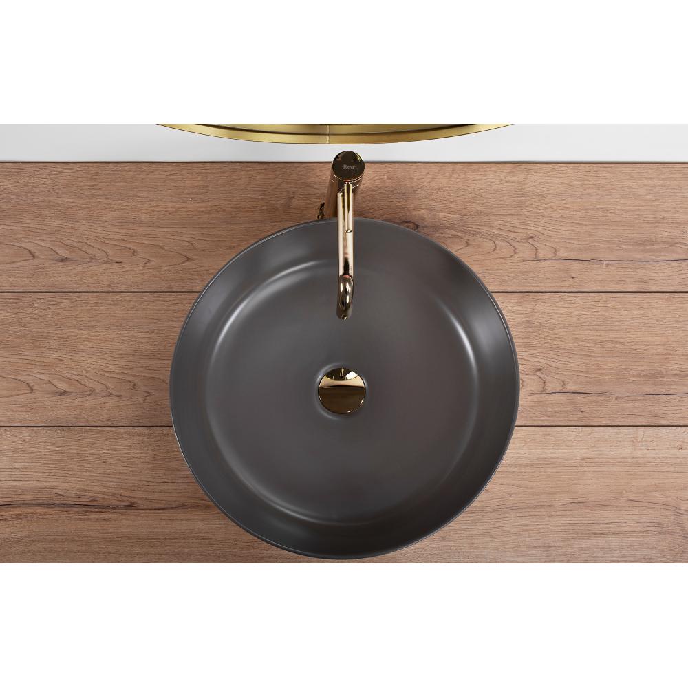 Умывальник на столешницу Rea Elma Grey Mat