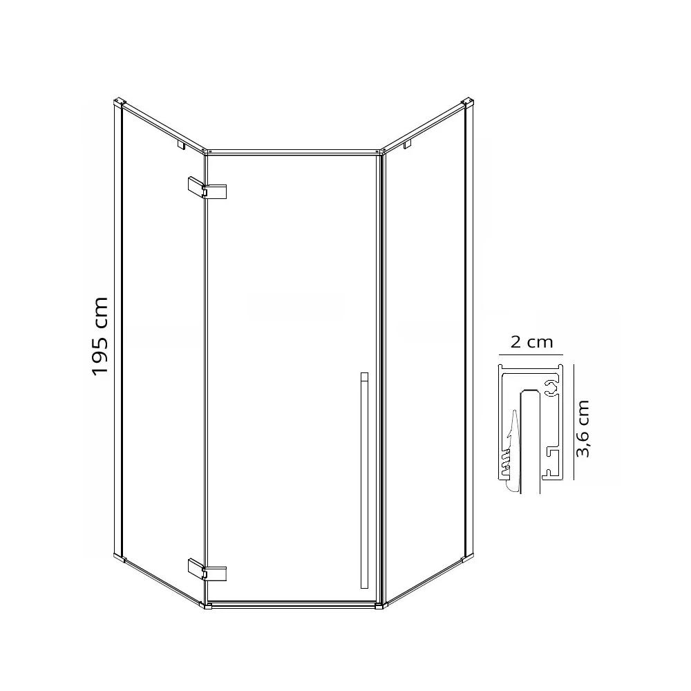 Dušikabiin Rea DIAMOND 100x100 GOLD