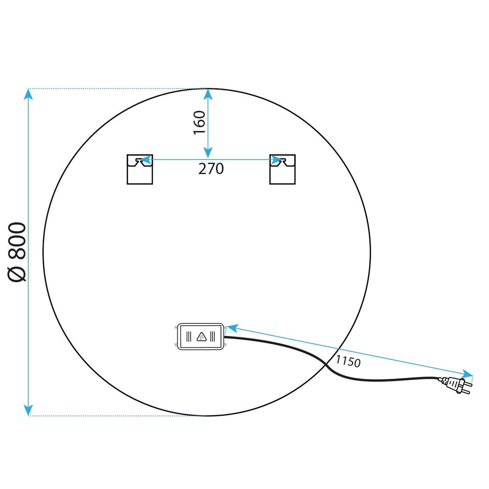Miroir LED 80cm MMJ BRUSH  GOLD