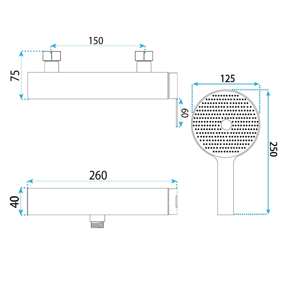 Shower faucet REA Arcos Titan