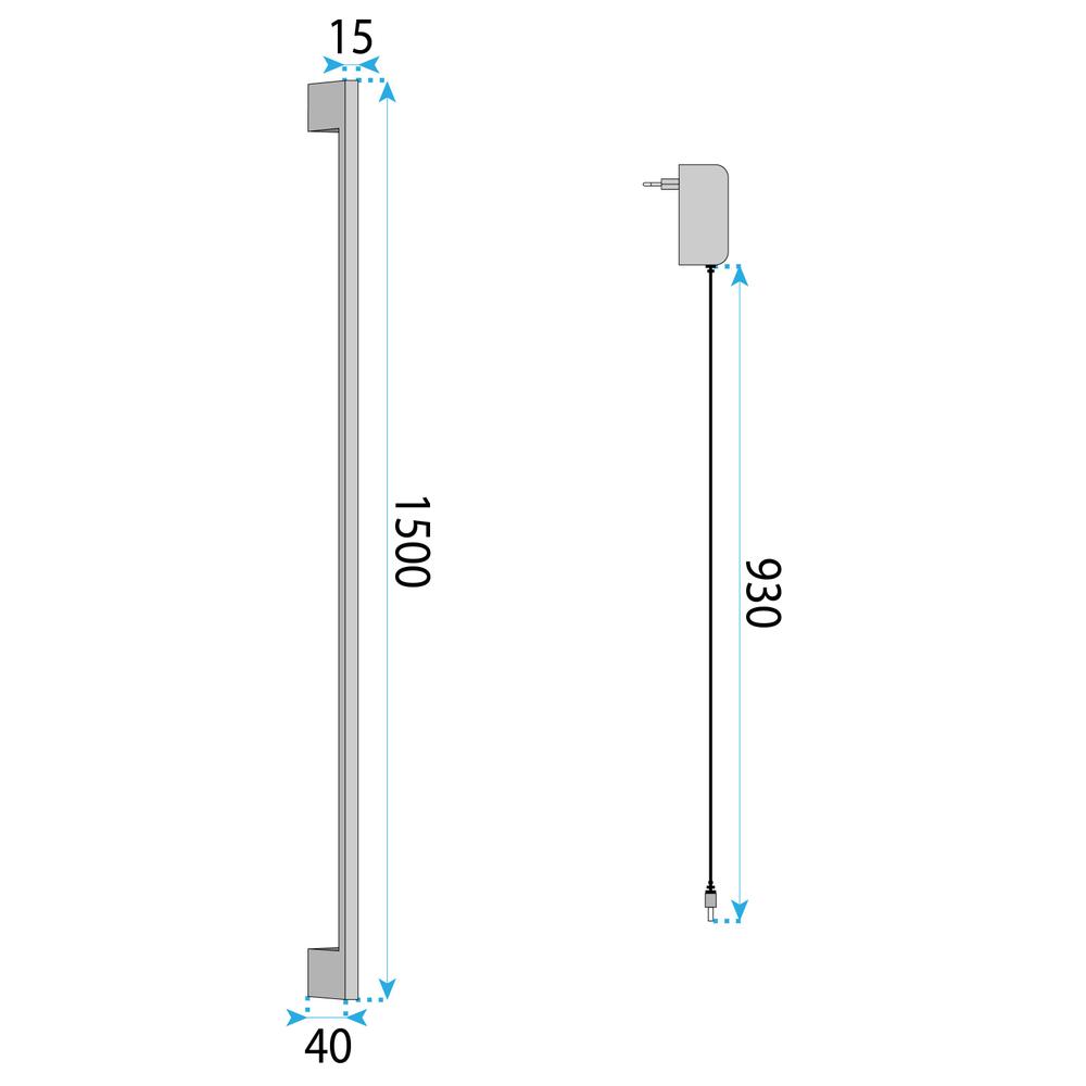 WANDLEUCHTE LED LHJ066-W 150cm BLACK