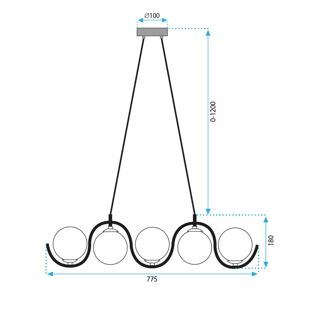 LAMPA SUFITOWA WISZĄCA APP1440-5CP Złota