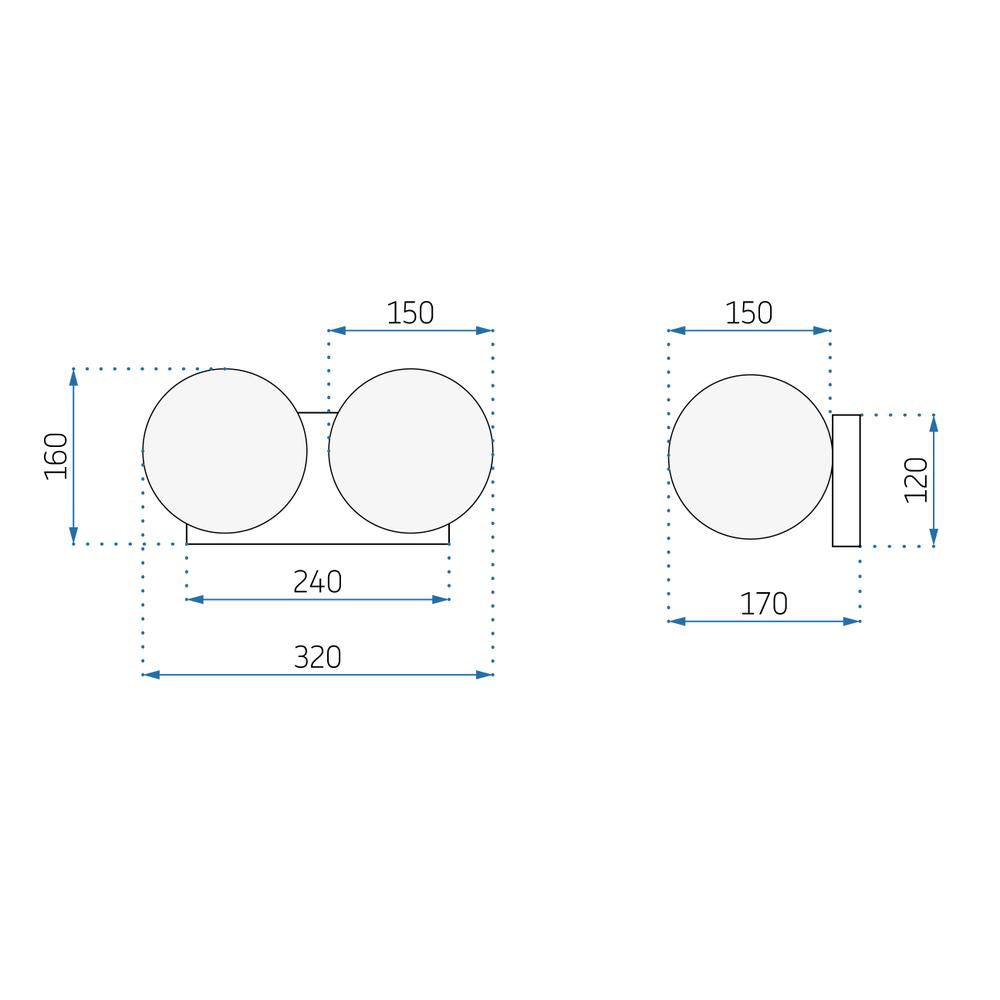 Wandlampe Kugel APP1010-2W Gold