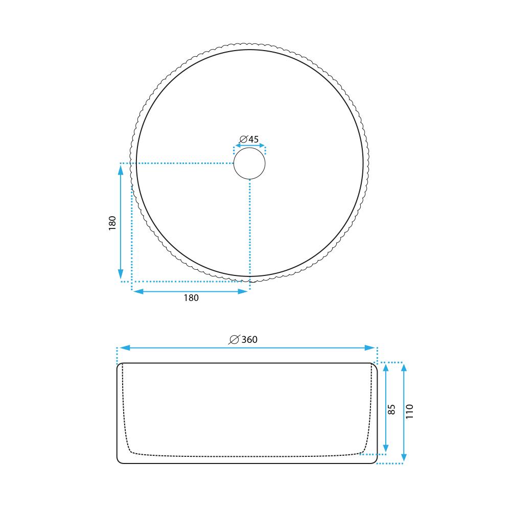 Nadgradni umivaonik Rea Delia