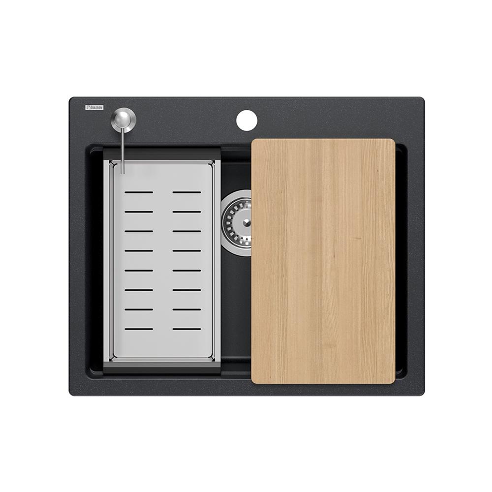 гранитная мойка KURT 110 WORKSTATION Black Dotted