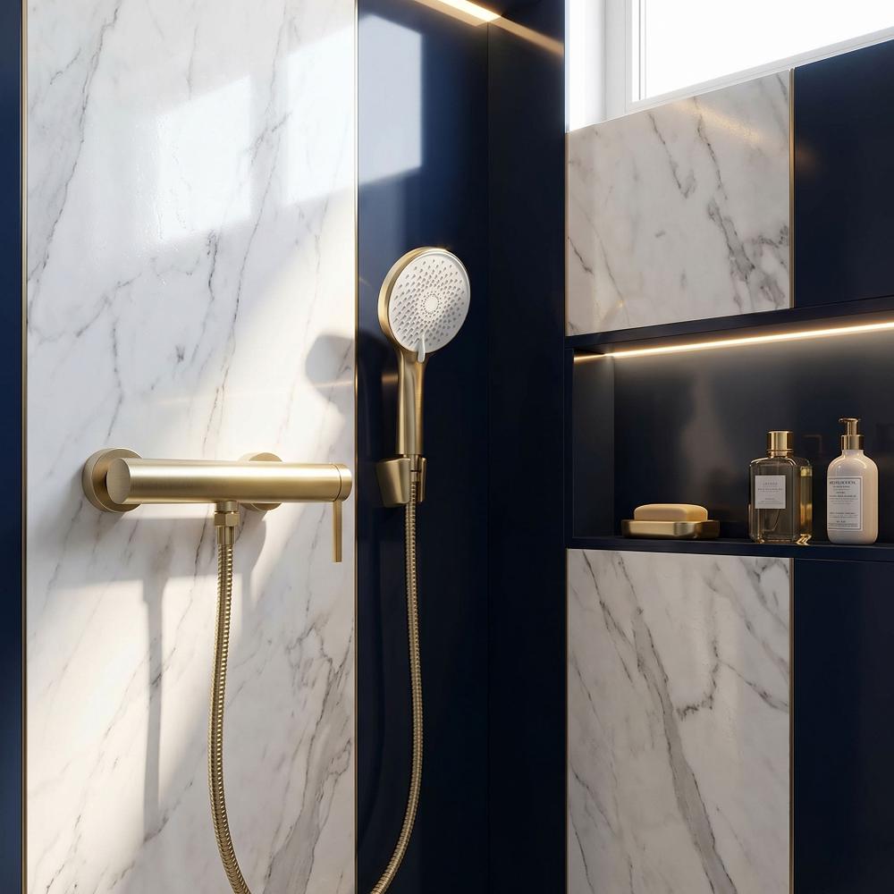 Bateria prysznicowa REA Rivo Złota Szczotkowana