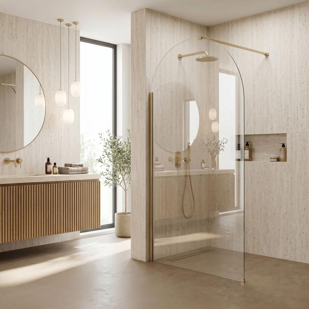 Shower screen Rea Heaven Brush Gold 100