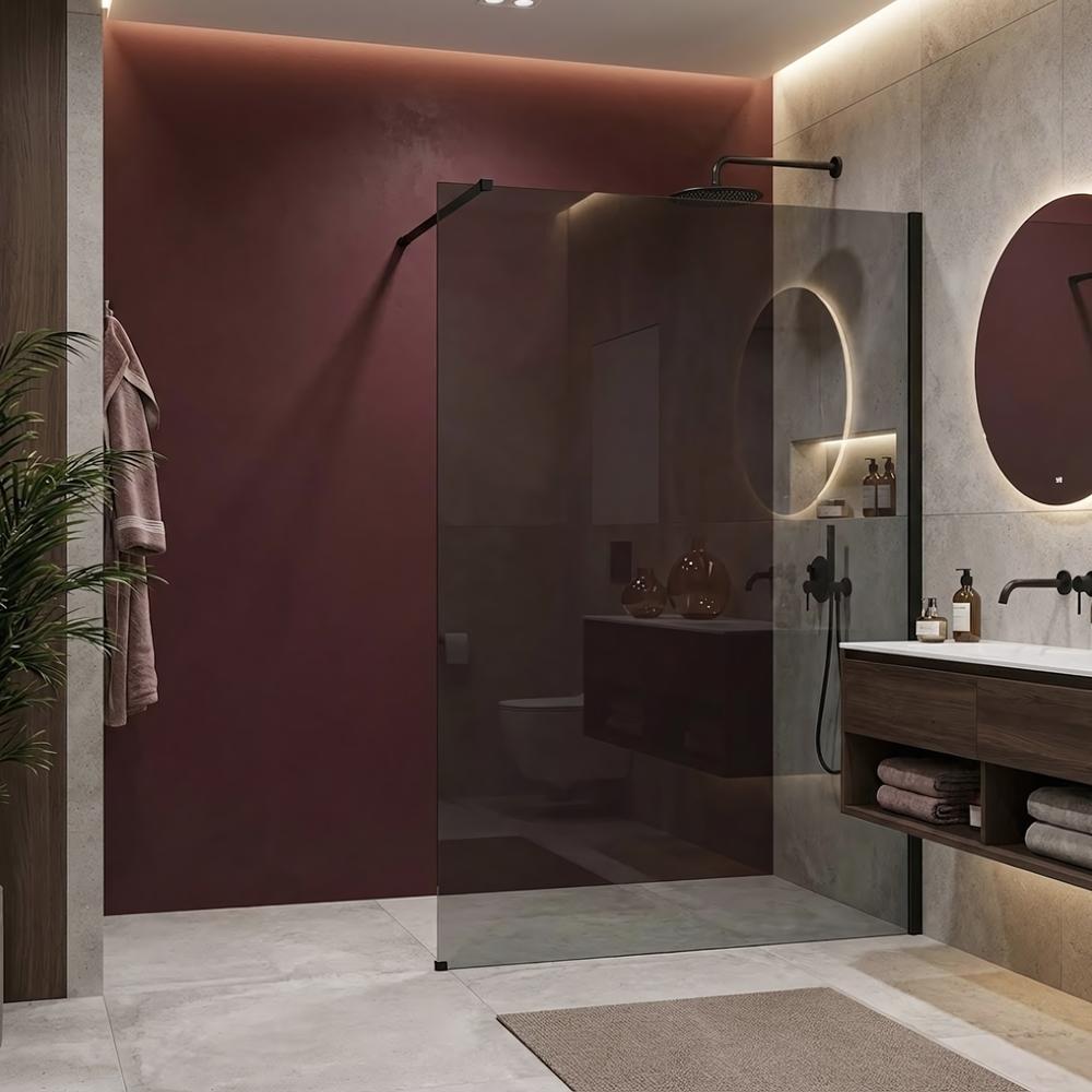 Tuš zaslon Rea Flexi Grey / Black 130