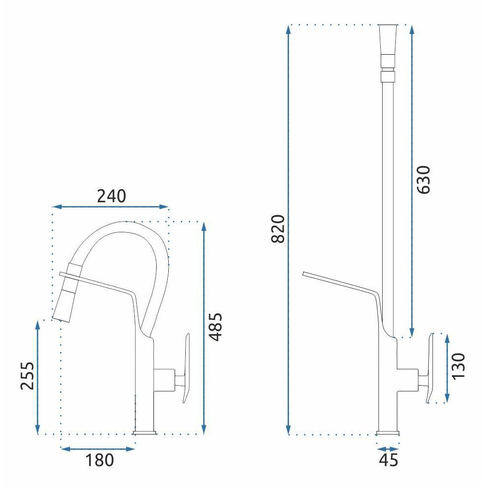 Rubinetto da cucina Rea Castor Copper Brush