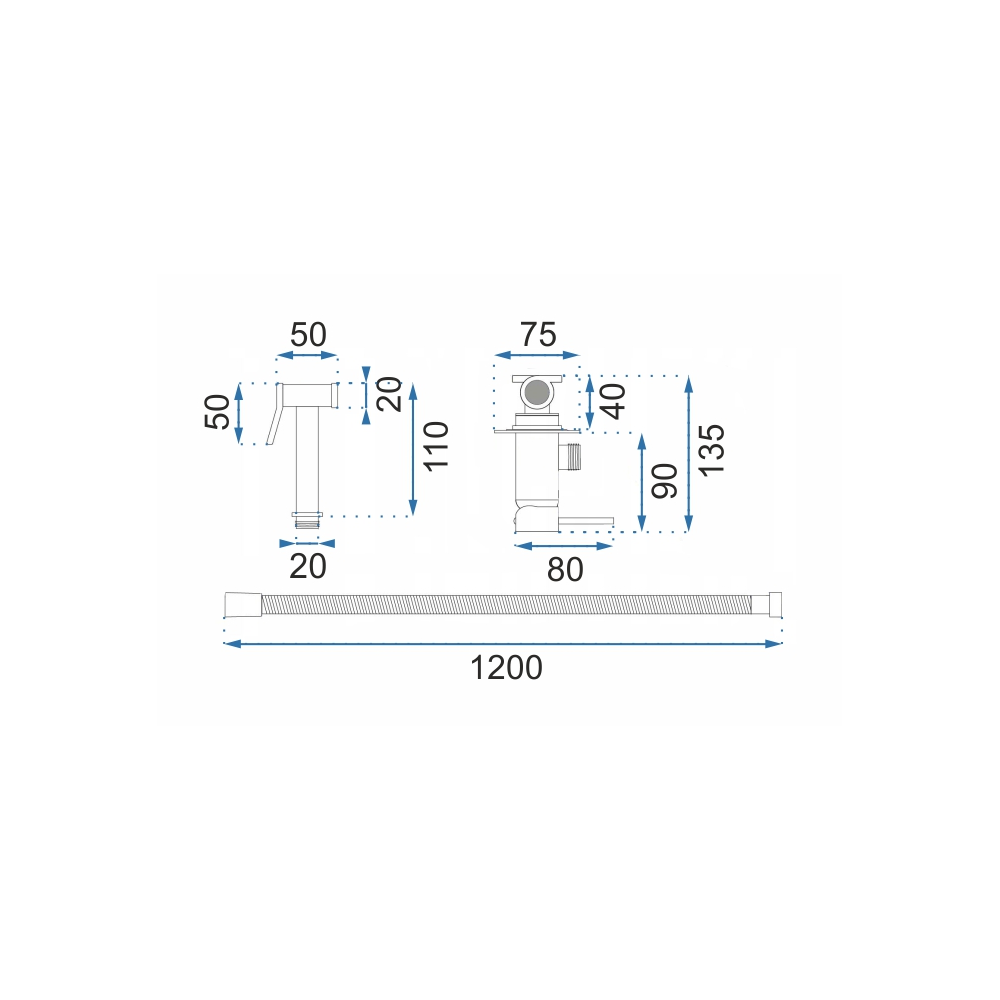 Bateria Bidetowa REA Lungo Loop biała