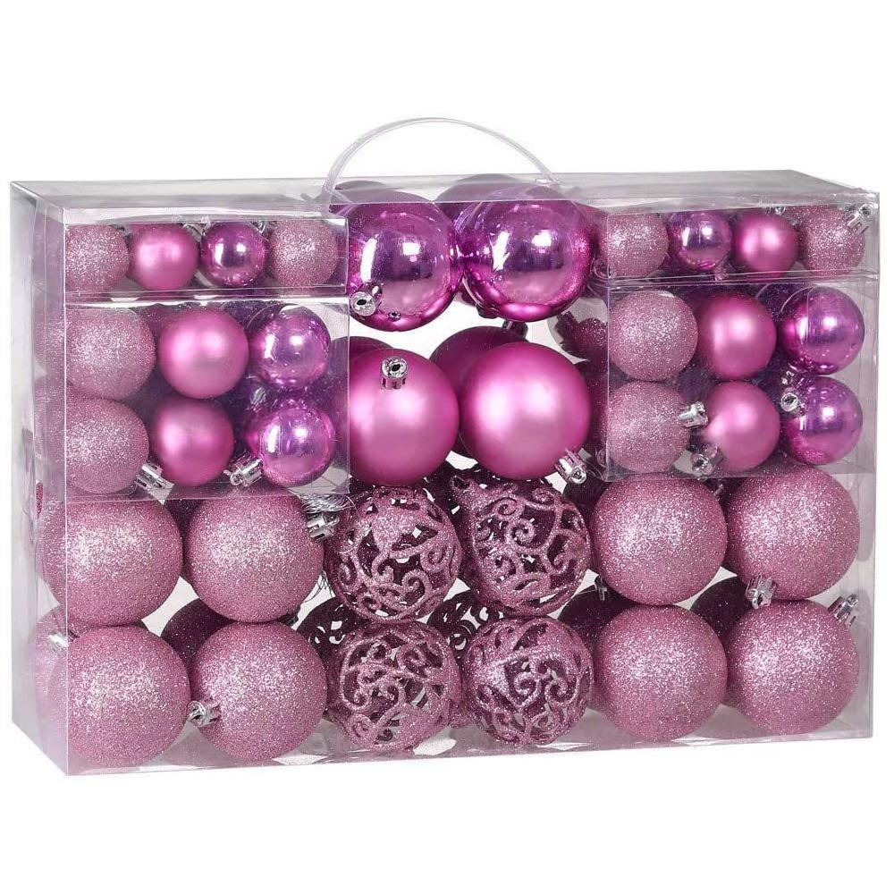 BOMBKI CHOINKOWE PINK 100SZT KL-21X03