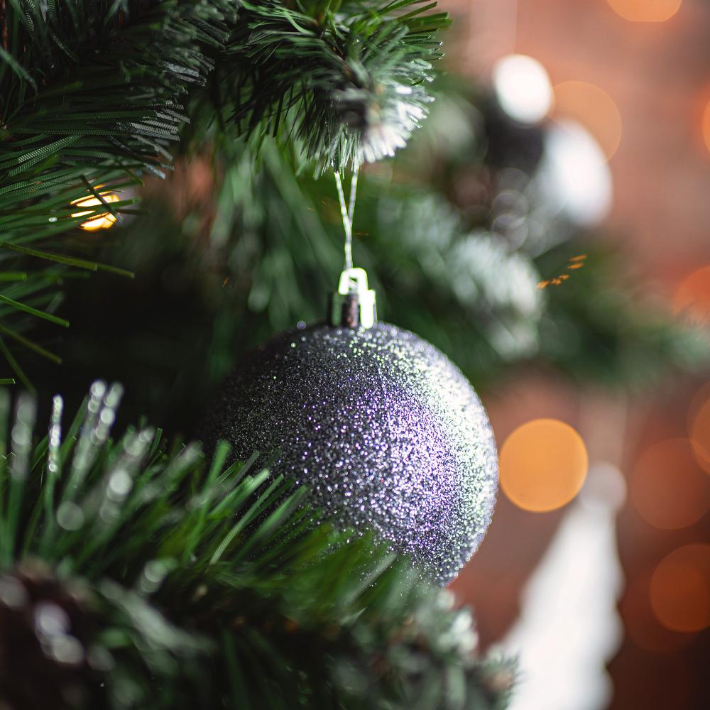 BOMBKI CHOINKOWE SREBRNE 36SZT 311433C