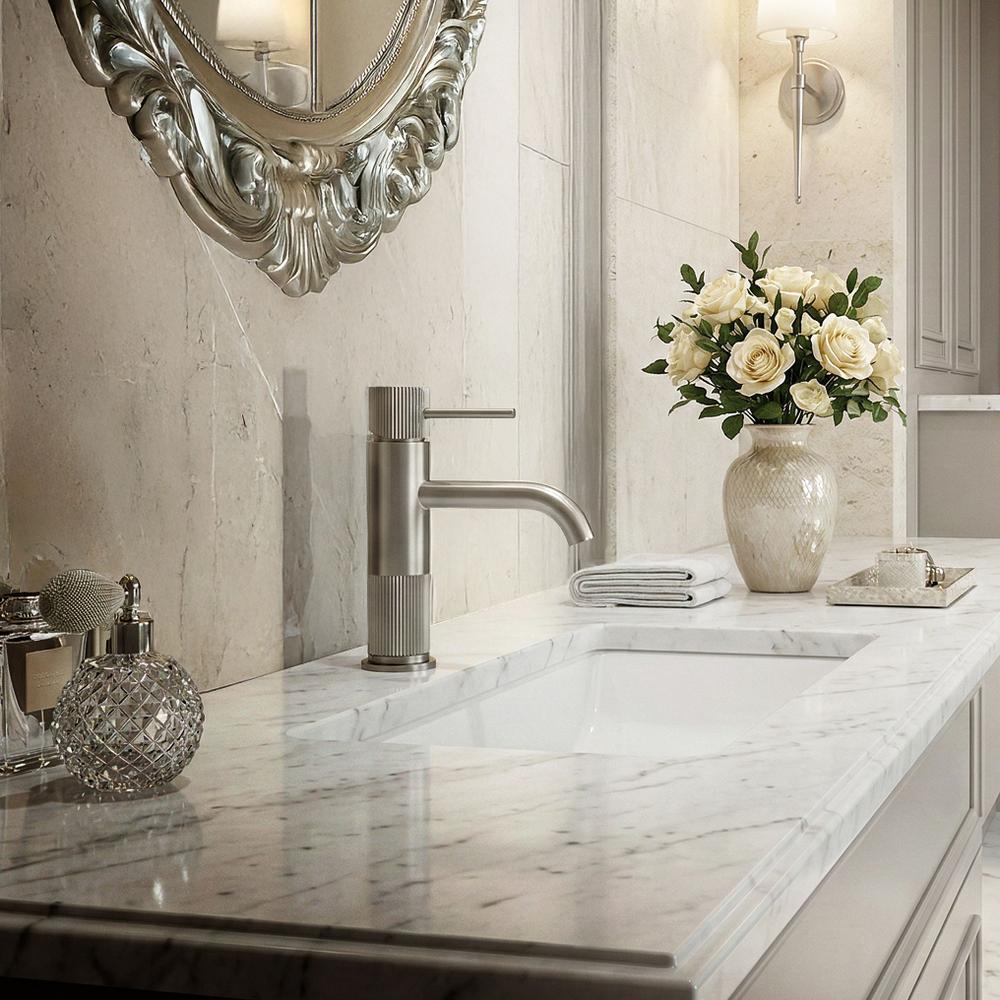 Fürdőszobai csaptelep Rea Lungo Stripe Brush Nickel Low