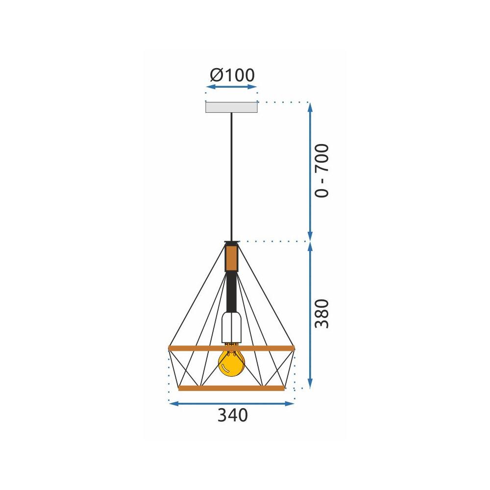 Deckenlampe geometric loft ROPE APP679-1CP