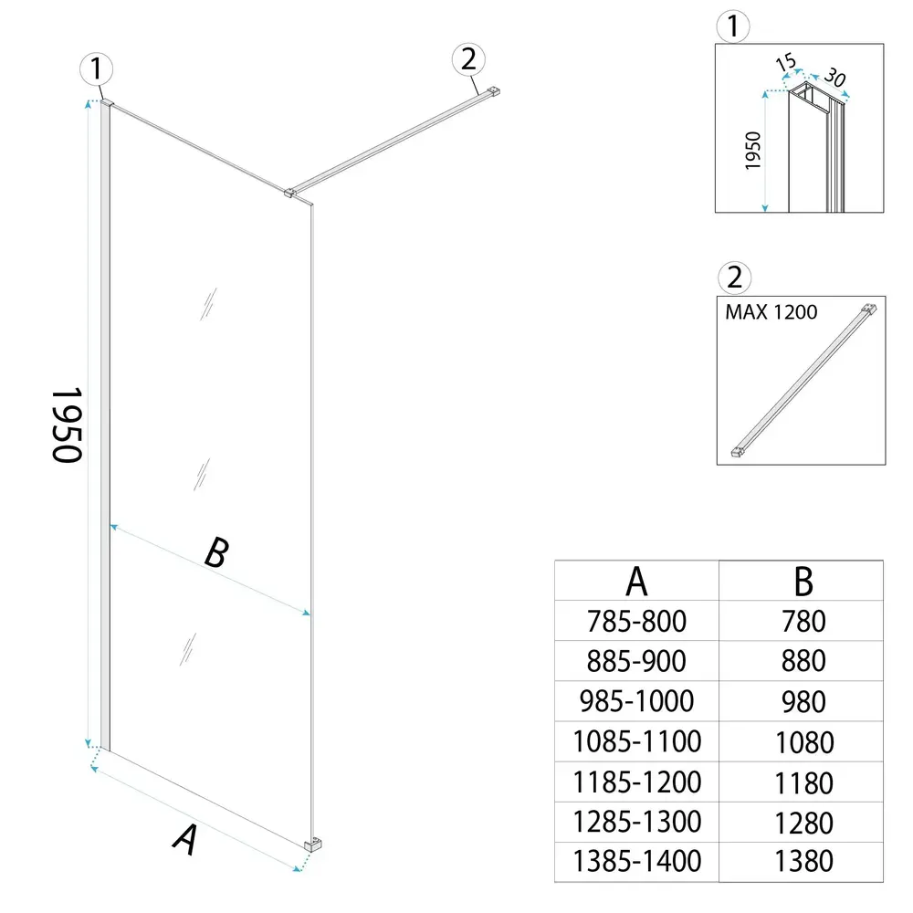 Sprchová zástěna Rea Flexi Transparent / Brush Copper 80