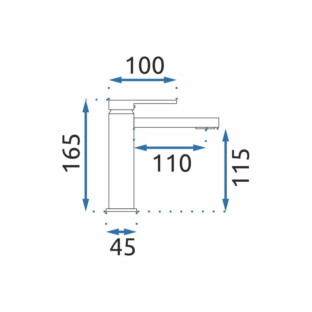 Baterie pentru baie Rea Verso Brush Gold low