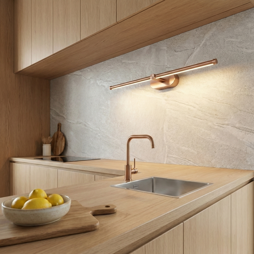 Kinkiet łazienkowy LED APP1896-1W 60 cm Miedź szczotkowana