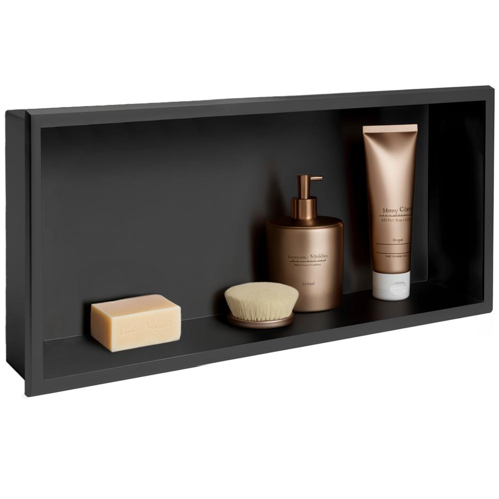 PÓŁKA WNĘKOWA ŁAZIENKOWA 30x60 czarny mat