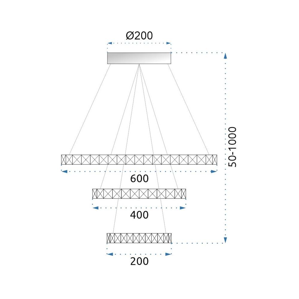 Deckenlampe Vegas  20+40+60 Fernbedienung