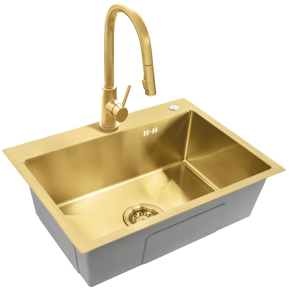 Stainless steel sink Liam BRUSH GOLD