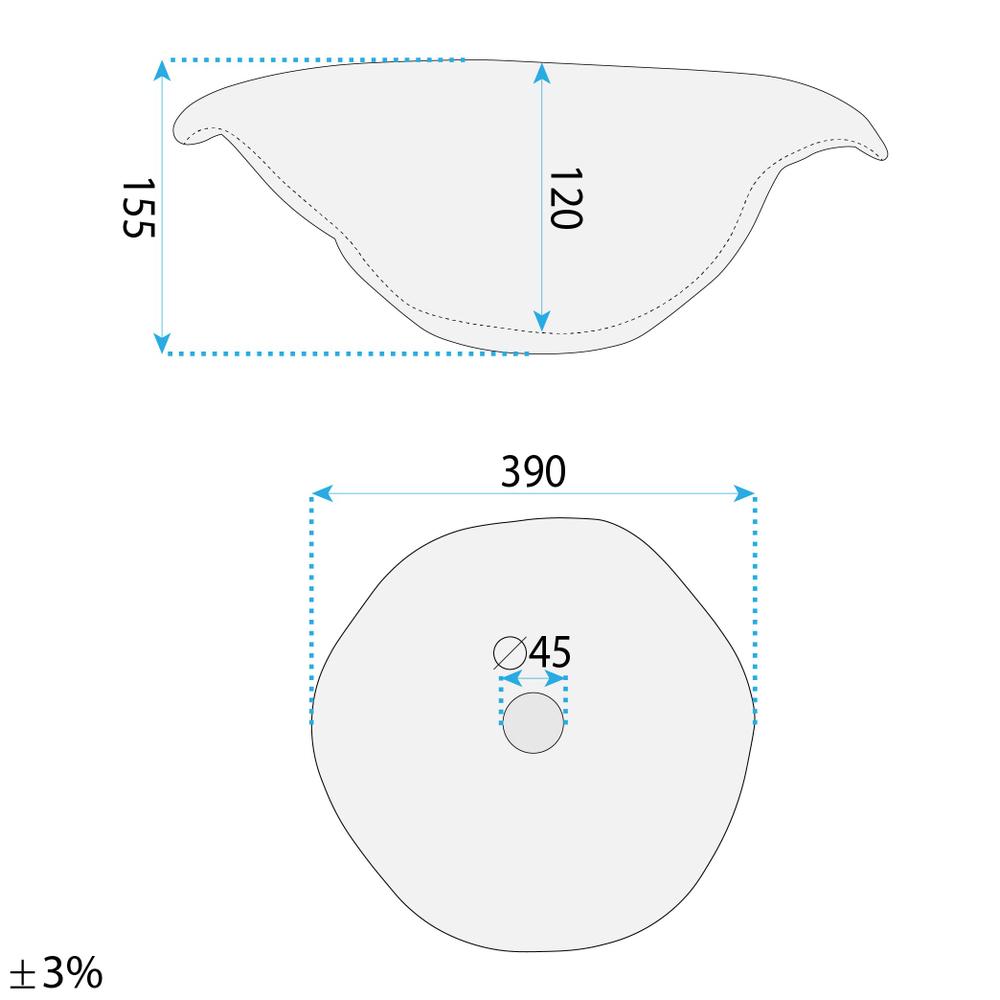 Umywalka nablatowa Rea HM-35B Handmade ART