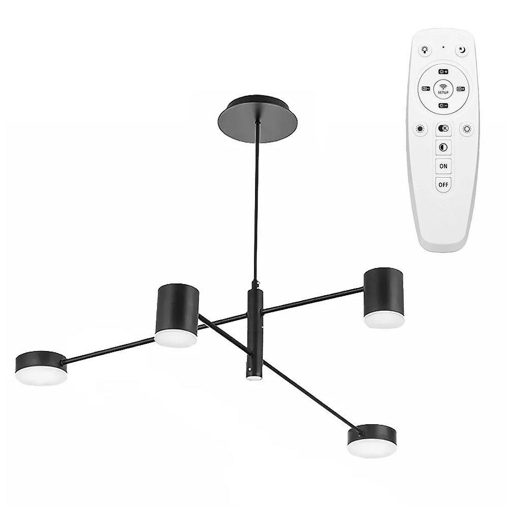 Deckenlampe 4-Arm APP596-4C Black +REMOTE