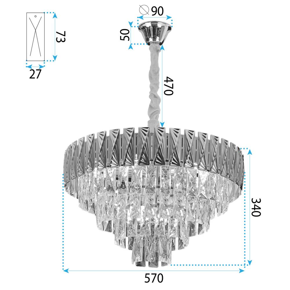 Hängelampe Cristal G060-CP 60CM
