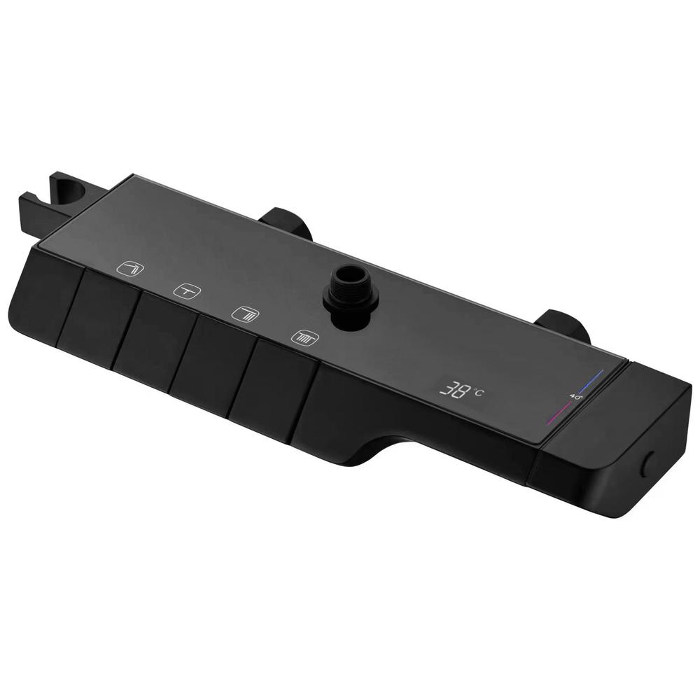 Coloana de dus cu termostat REA ROB Black