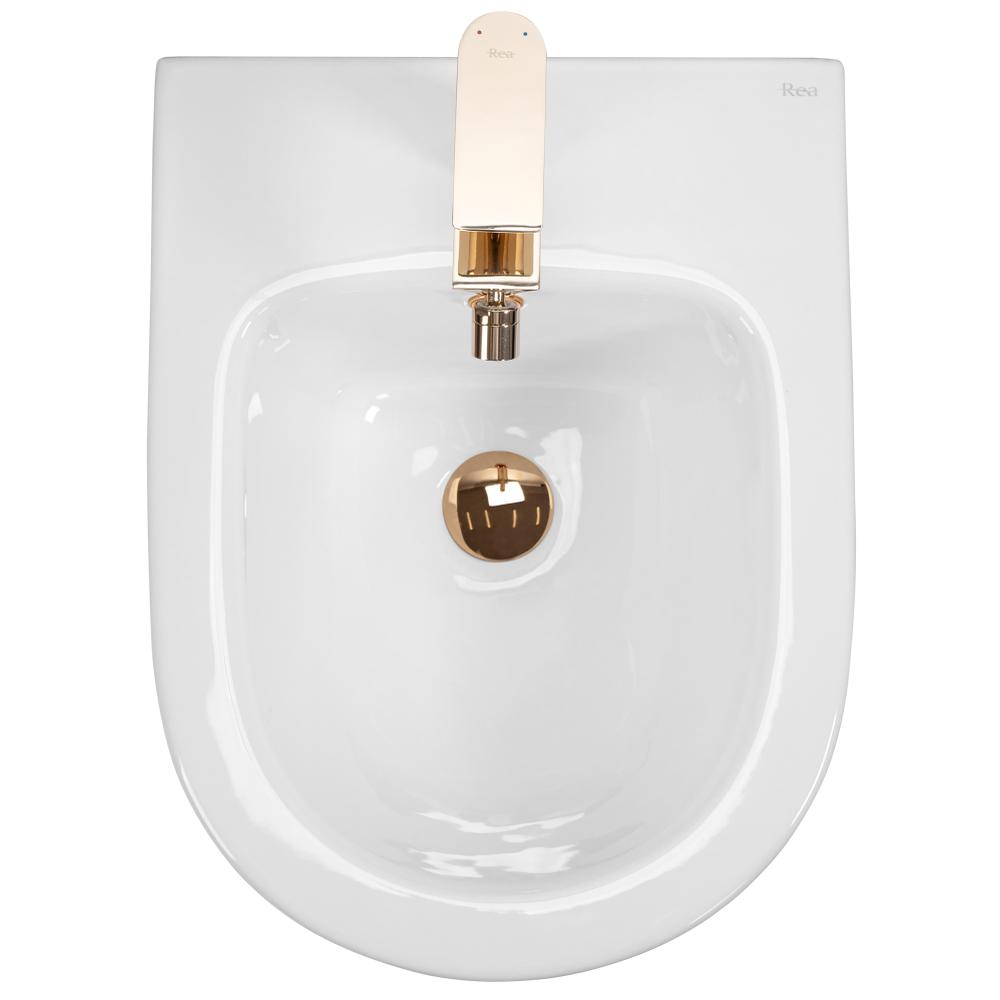 Rea Carlo Mini White Gold Edge seinälle ripustettava bidee