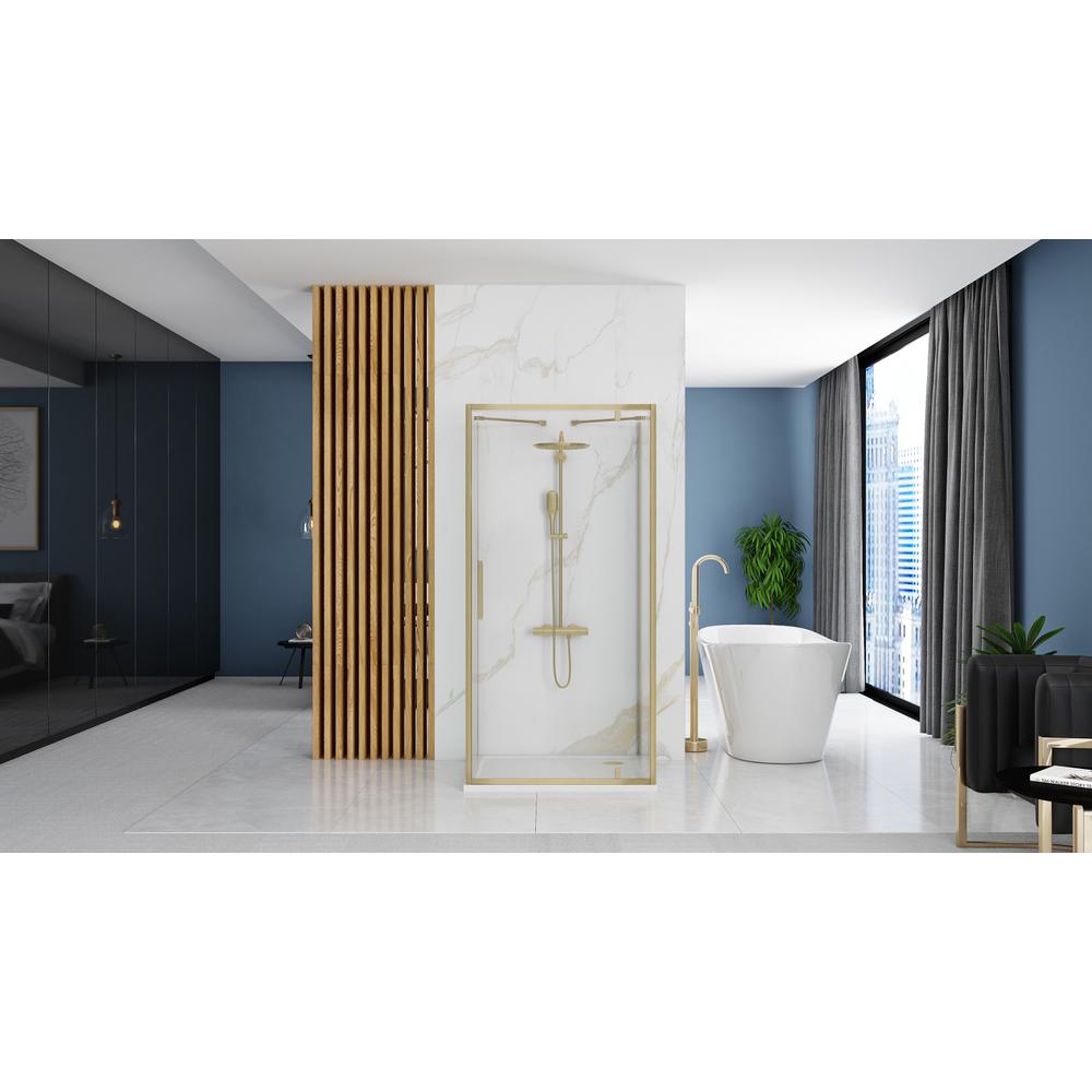 Επιτοίχια καμπίνα ντους Rea Rapid Swing, BRUSHED GOLD