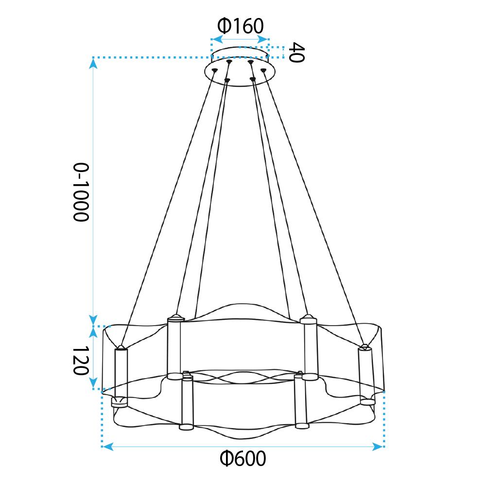LAMPA SUFITOWA WISZĄCA G151-CP ZŁOTA