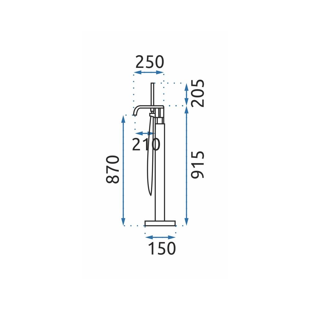 Volně stojící vanová baterie REA CARAT - černá